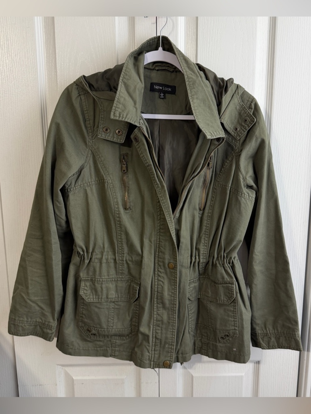 New Look green military style cargo jacket‎ size large
